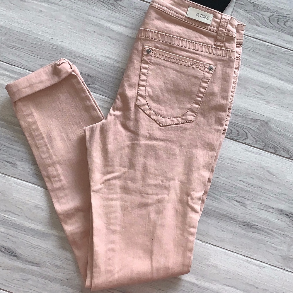 Pink Skinny Mid Rise Pants - Picture 2 of 2
